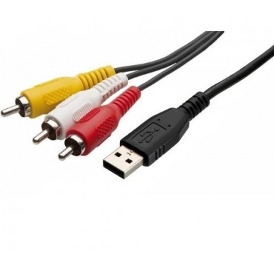 Cabo adaptador USB - 3RCA (AV)